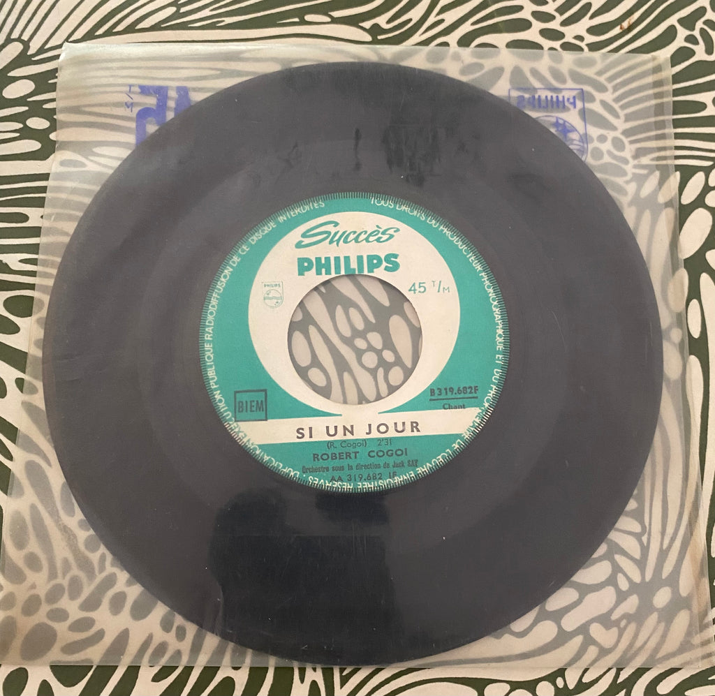 Disque vinyle 45 tours Robert Cogoi. Si un jour