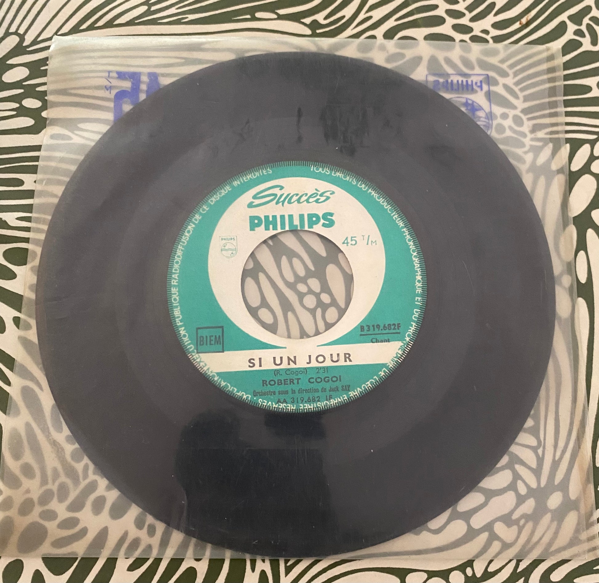 Disque vinyle 45 tours Robert Cogoi. Si un jour