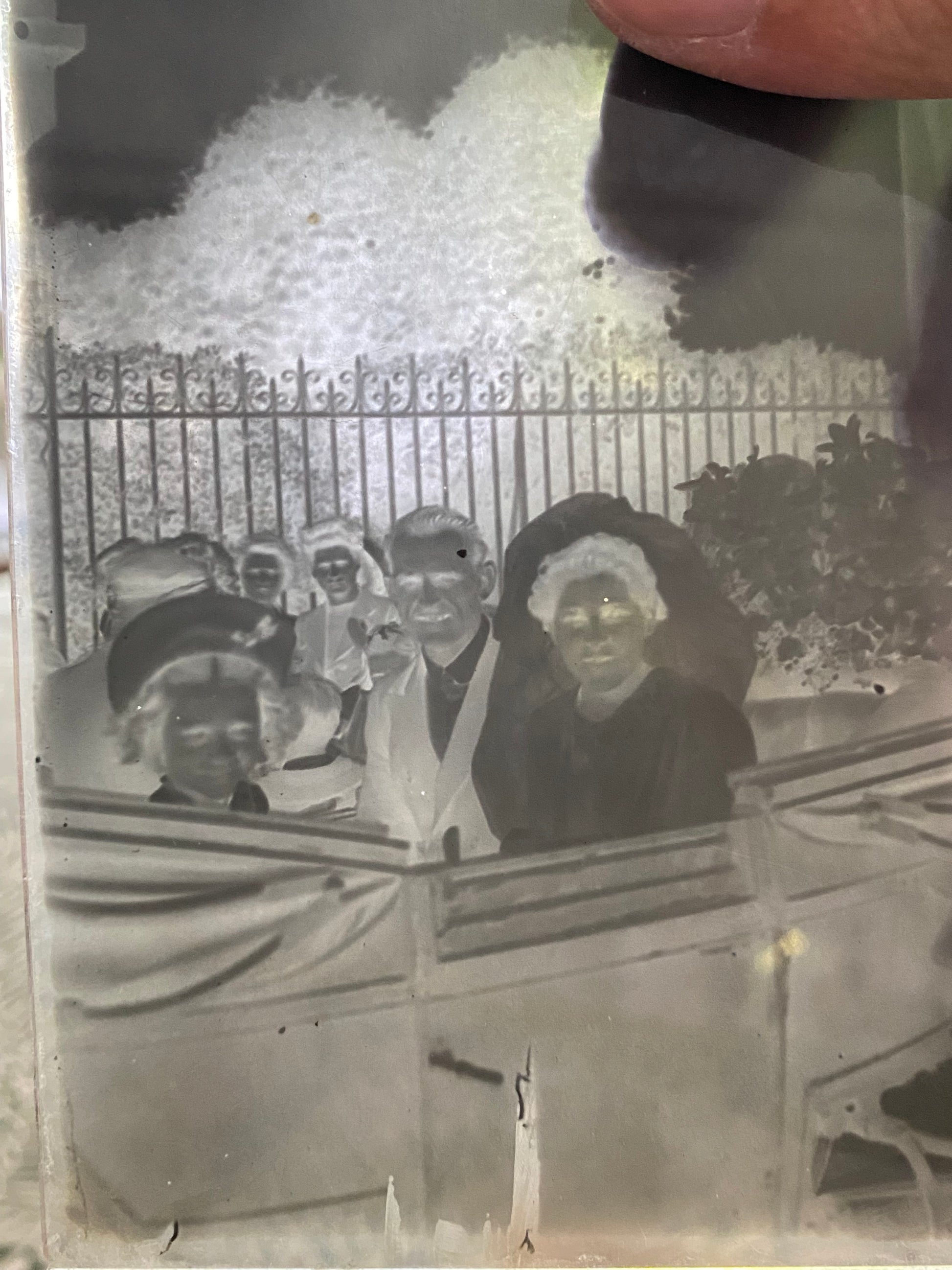 Vintage ancienne photos sur verre. Avec boîte de protection d’origine