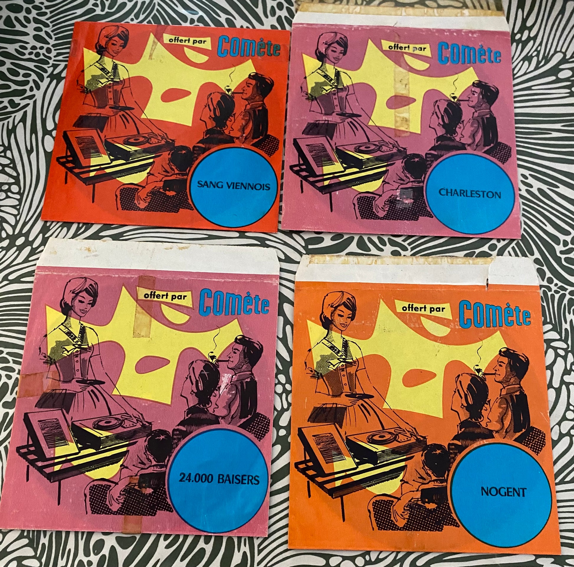 Disque vinyle souple publicitaire Lot de 4. Offert par comète